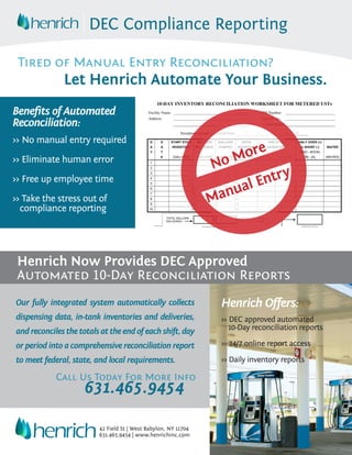 Call Us Today For More Info
631.465.9454
42 Field St | West Babylon, NY 11704
631.465.9454 | www.henrichinc.com
 