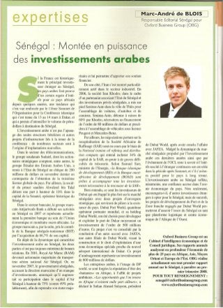 Senegal-French-Reussir-07April08-Potential Rise of Arab Investments-MarcAndre