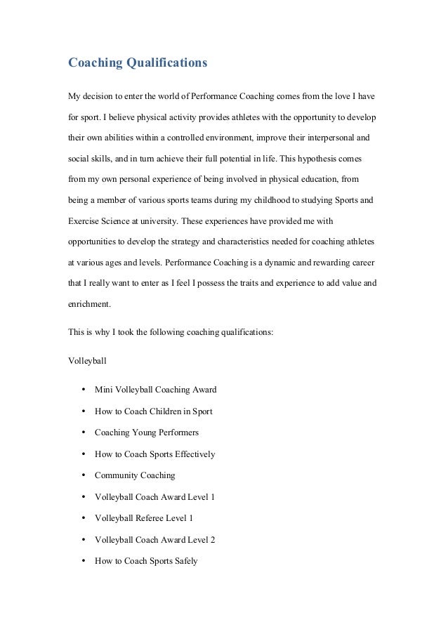 Volleyball Coaching Resume