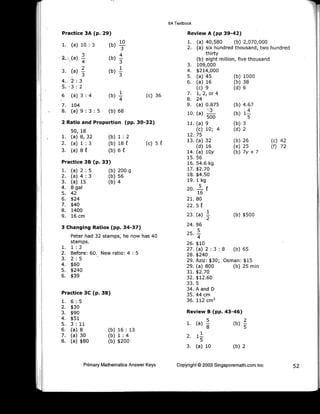 Singapore Math - 6A - Answer Key
