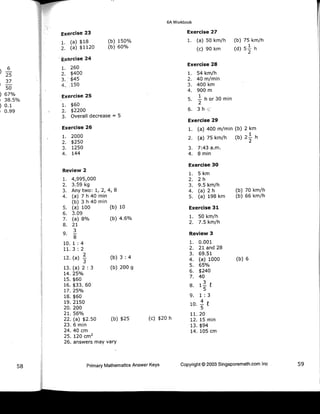 Singapore Math - 6A - Answer Key