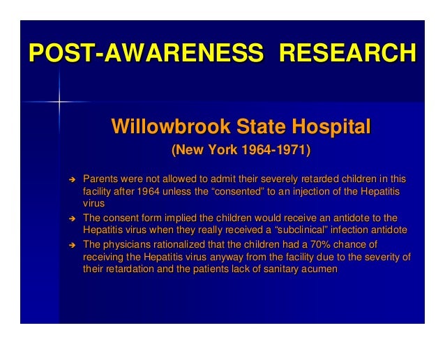 Ethical Dilemmas at Willowbrook Mental Institution