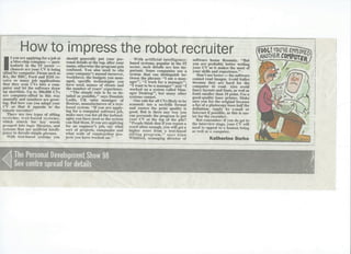 Sunday Times - robot recruiters