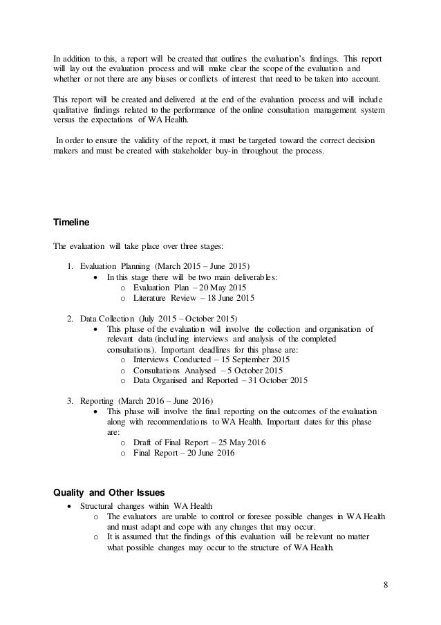 Wa Health Evaluation Plan