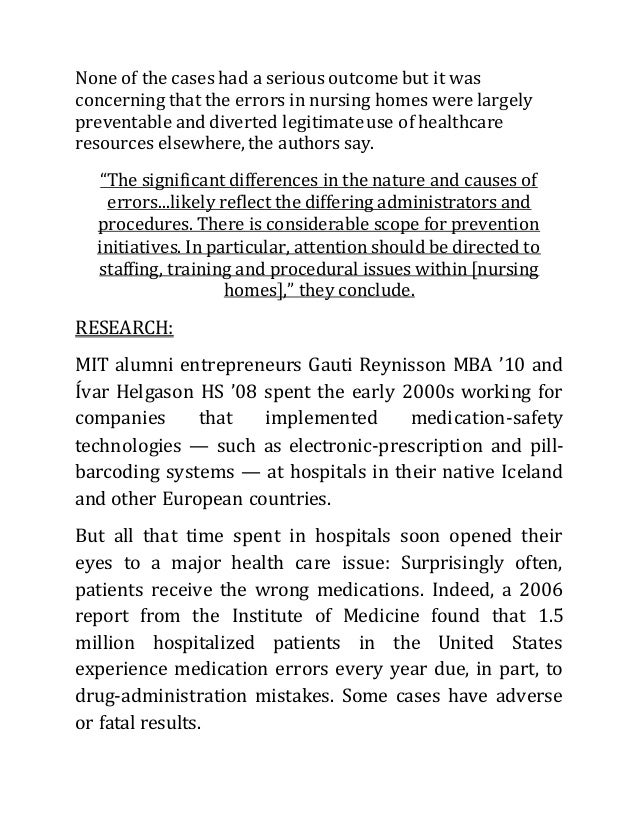 Safety of medicines in care homes project Safety of medicines in care homes project
