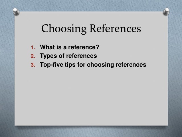 choosing job references