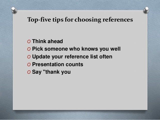 choosing job references