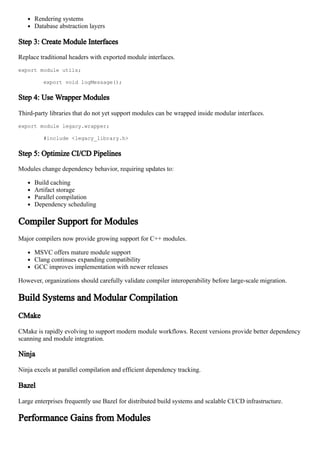 Accelerating C++ Development with Modern Modules for Scalable Software ...