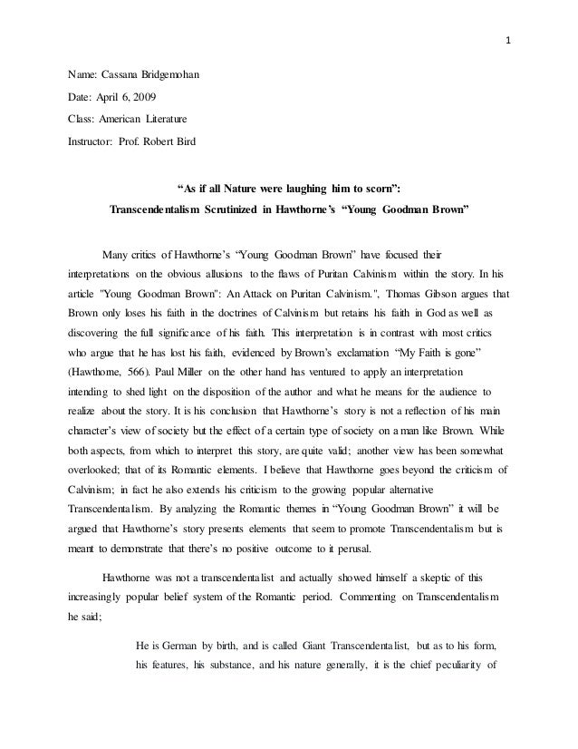 essay on young goodman brown