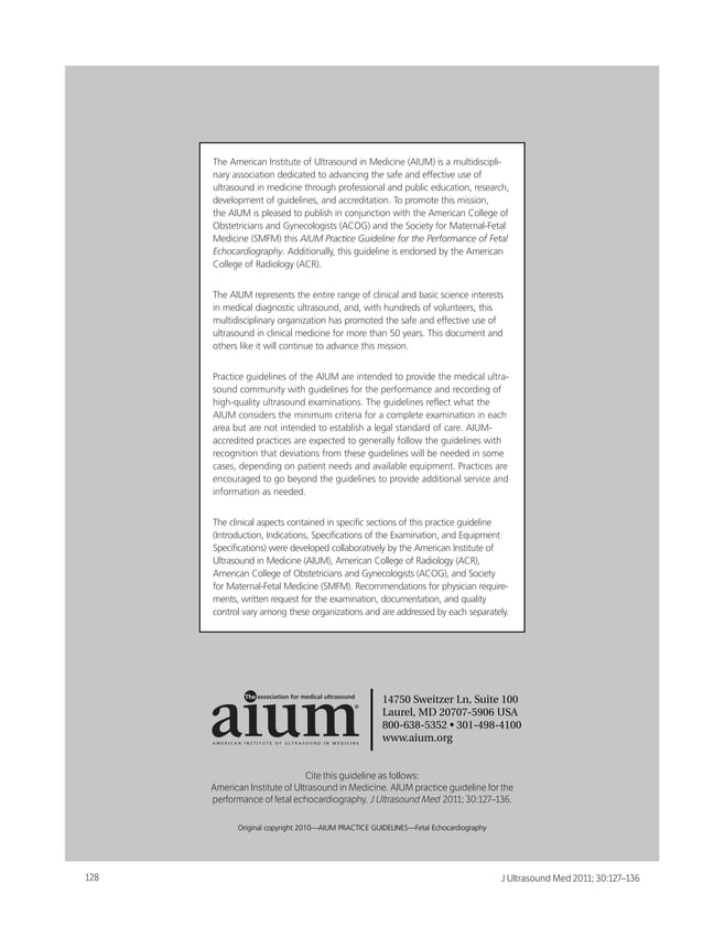 AIUM Practice Guideline for the Performance of Fetal Echocardiography