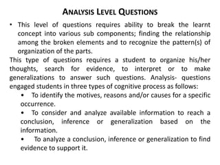 6a LEVELS OF QUESTION for high order skills | PPTX