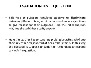 6a LEVELS OF QUESTION for high order skills | PPTX