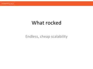 What rocked

Endless, cheap scalability
 