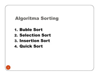 6 Algoritma Pengurutan Data | PPT