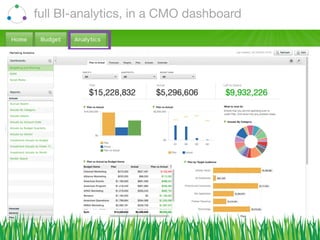 full BI-analytics, in a CMO dashboard
 