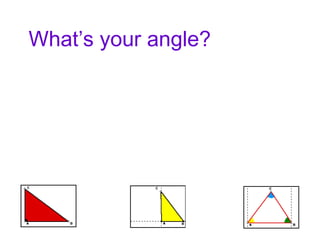 What’s your angle?
 