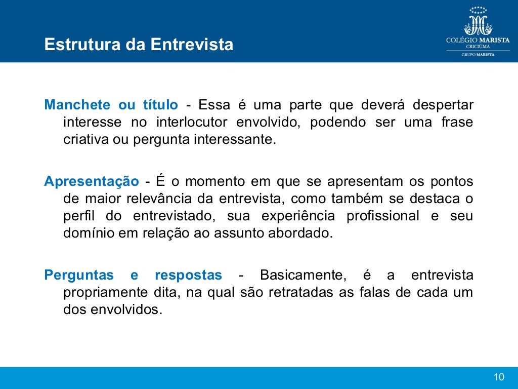 A Qual Genero A Entrevista Se Assemelha