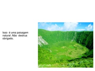 Isso  é uma paisagem  natural .Não  destrua  obrigado. 