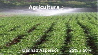 Agricultura :




Canhão Aspersor   25% a 50%
 