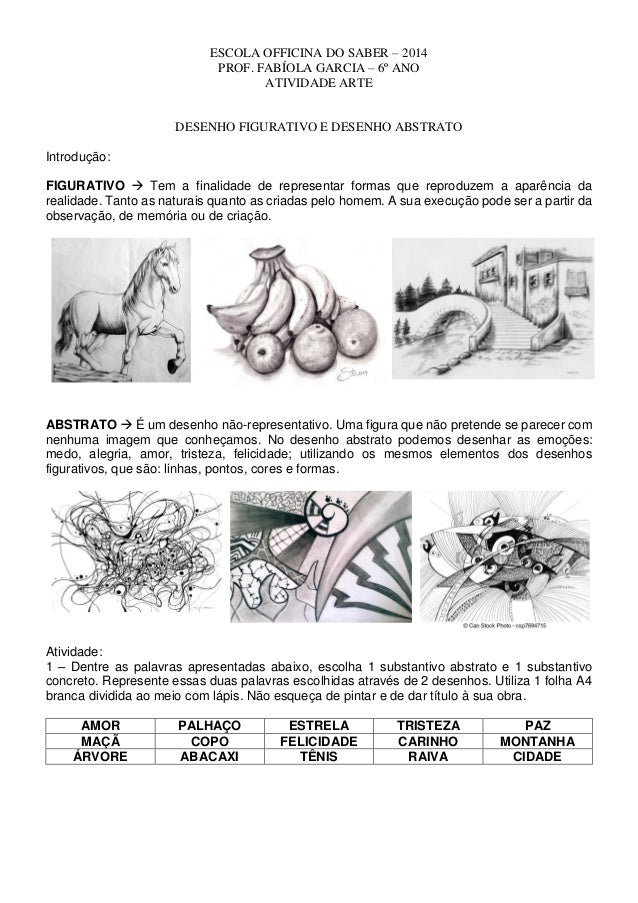 Desenho abstrato e figurativo