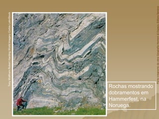 Rochas mostrando
dobramentos em
Hammerfest, na
Noruega.
Tony
Waltham
Robert
Harding
World
Imagery
Corbis
LatinStock
Parte
integrante
da
obra
Geografia
Homem
&
Espaço,
Editora
Saraiva
 