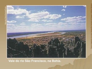 Vale do rio São Francisco, na Bahia.
Marcelo
Reis/SambaPhoto
Parte
integrante
da
obra
Geografia
Homem
&
Espaço,
Editora
Saraiva
 