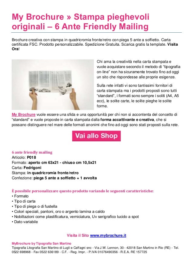 Stampa Pieghevoli Online 6 Ante My Brochure