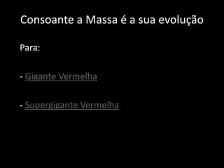 Consoante a Massa é a sua evolução

Para:

- Gigante Vermelha

- Supergigante Vermelha
 