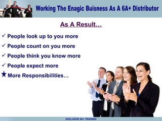 As A Result… People look up to you more People count on you more People think you know more People expect more More Responsibilities… 