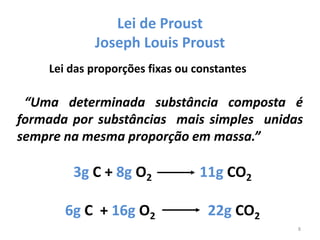 6ª aula lei de lavoisier e lei de proust | PDF