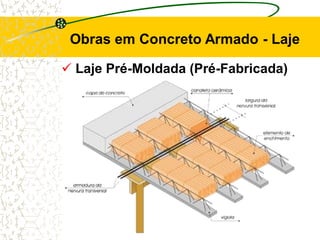  Laje Pré-Moldada (Pré-Fabricada)
Obras em Concreto Armado - Laje
 