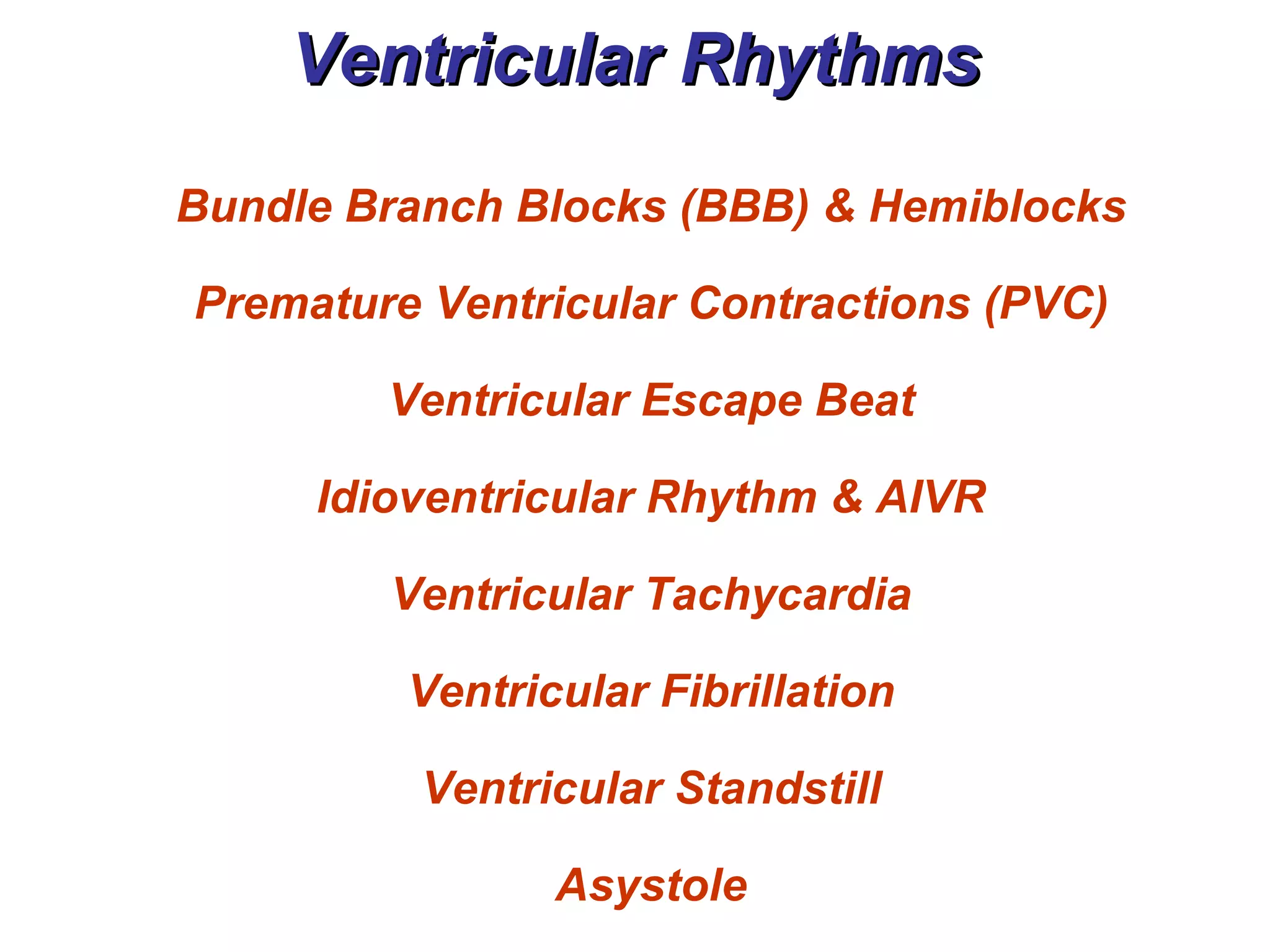 Ventricular Rhythms - BMH/Tele | PPT