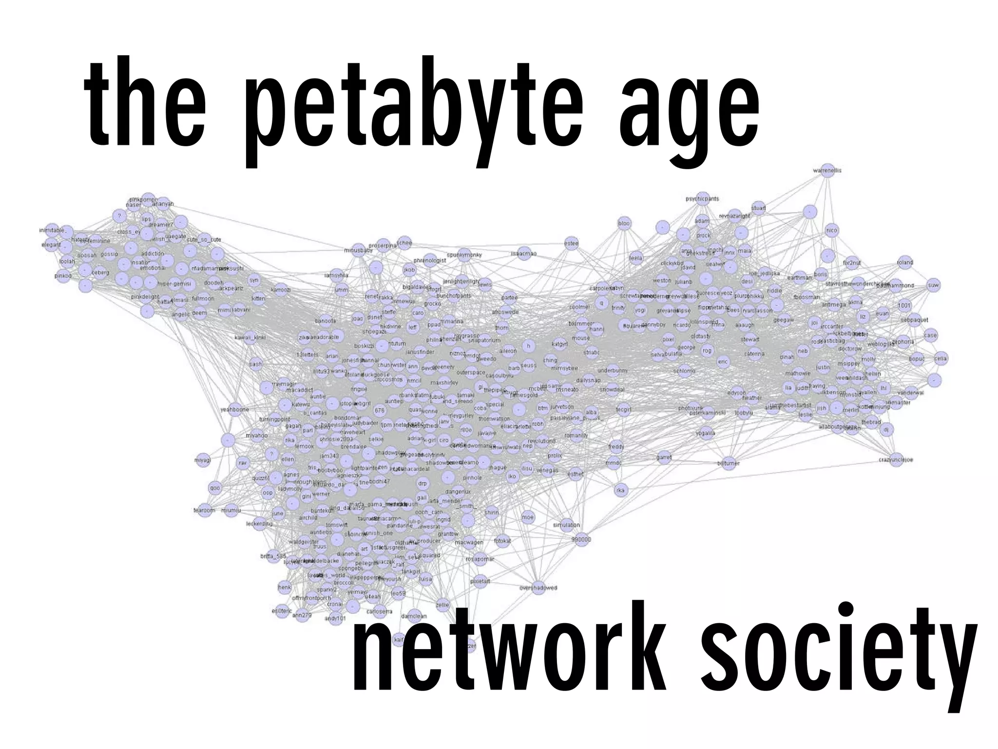 the petabyte age



      network society
 