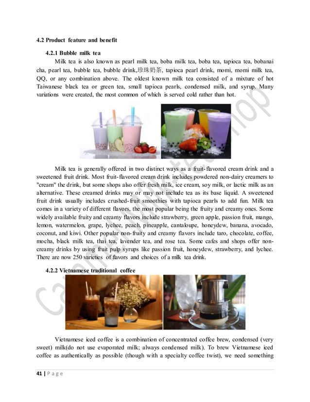 A business plan for bubble milk tea PDF