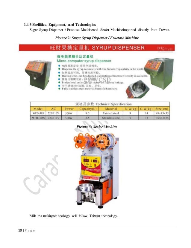 A business plan for bubble milk tea