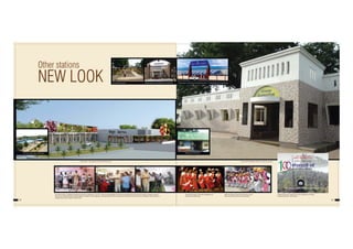 34 35
Other stations
NEW LOOK Parasia Station earlier Parasia Station, new facade under construction Dhamangaon, new facade commissioned on 30.11.12 during GM’s Annual Inspection
Itarsi-Betul section completed 100 glorious years of its opening on 13.05.2013. Above are photographs of the function held at Betul station on this occation to release a Special
Postal Cover. Collector-Betul, Shri Rajesh Mishra, SP-Betul, Shri Lalit Sakyawar and Superintendant-Posts Chhindwara Shri Pandey were on the dias. An exhibition of the articles of
heritage value was also held on the occasion.
Female Gond dance. Their attire, headgear and
footwork are noteworthy.
Male Gond dance. Their flute and drums, on the
beats of which they dance are noteworthy.
New facade of Barbatpur Station in Amla-Itarsi section.Betul station - The gateway to Teak-Tiger-Tribal Land.
‘Special Postal Cover’released to mark completion of 100 years
of opening of Itarsi - Betul section.
Barbatpur in earlier daysThe new facade under construction
 