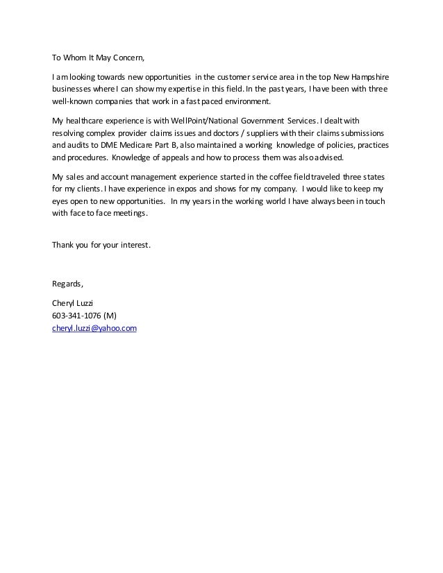 to whom it may concern i am looking towards new opportunities in the customer service - Cover Letter Looking For New Opportunities to whom it may concern i am looking towards new opportunities in the customer service - Cover Letter Looking For New Opportunities