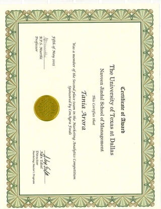 ConAgra Certificate