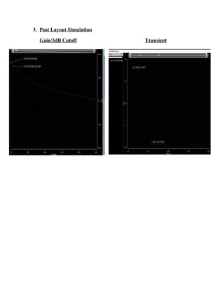 3. Post Layout Simulation
Gain/3dB Cutoff  Transient 
 
 
 
 
 
 
 
 
 
 