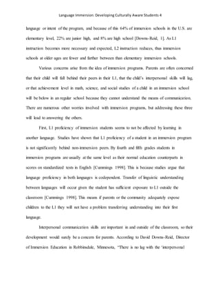 Language Learning Immersion Process.pdf Language Immersion ED 389 | DOCX