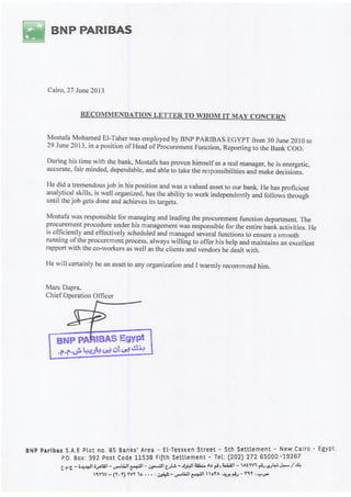 BNP Paribas Experience Letter