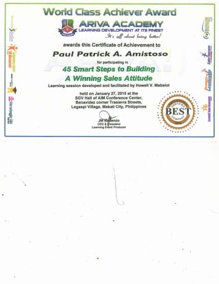 Ariva Certificate
