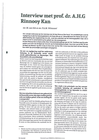 Interview Rinnooy Kan Tijdschrift voor Arbeid en Onderneming 2015