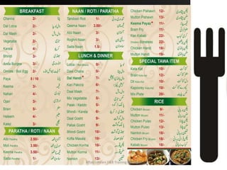 À la carte Menu
Aftab Umrani F&B Training Manager
 