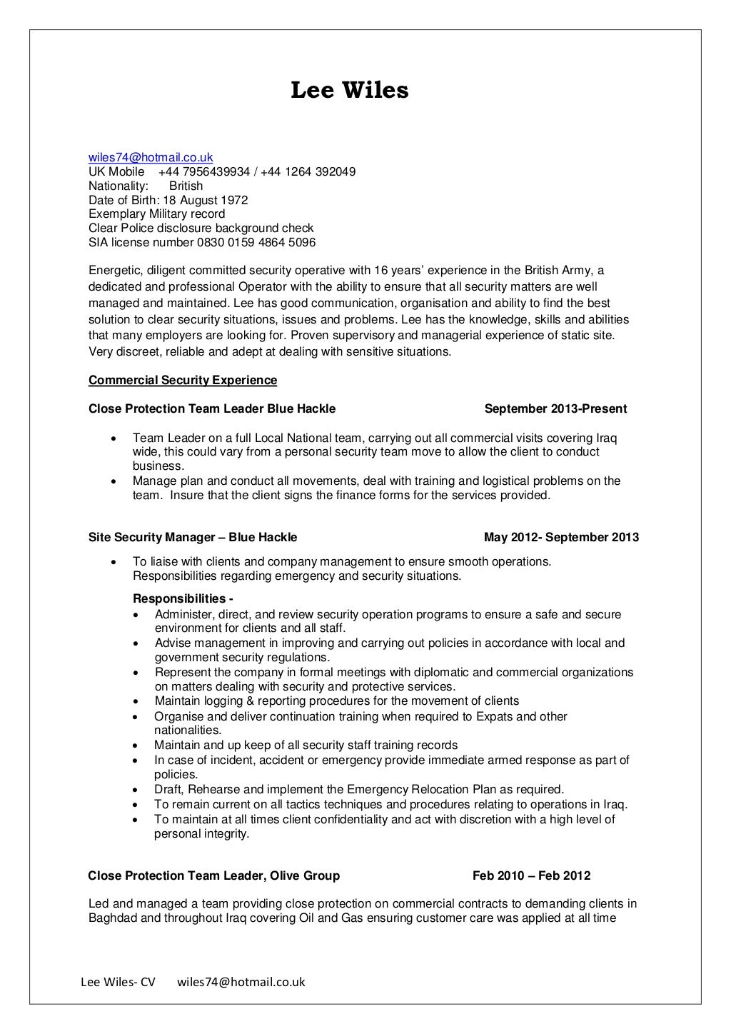 Lee Wiles CV RST 2015 a