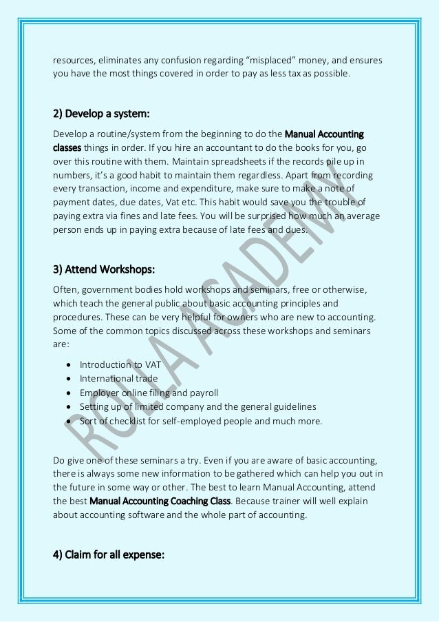 6 basic tips of rolla manual accounting course