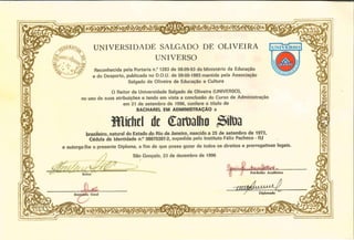 1996-Diploma Bacharel Administração