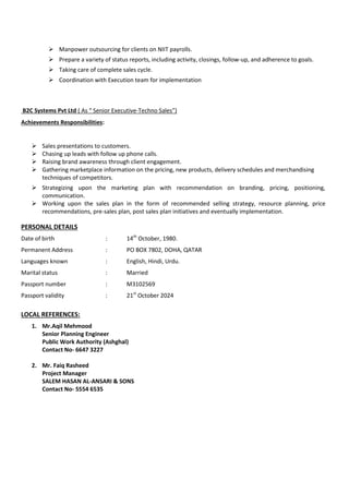 Waseem IT-Sales & Marketing Resume(Qatar)