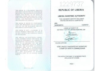 Liberian SIRB  and special qualification