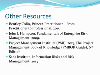 DEVELOPING AN ICT RISK REGISTER | PPTX